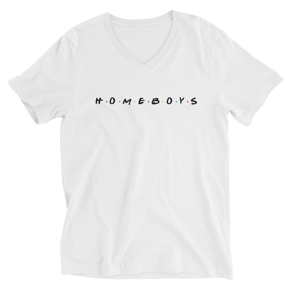 A.M. Nights (Mens homeboys V-Neck T-Shirt) (white)