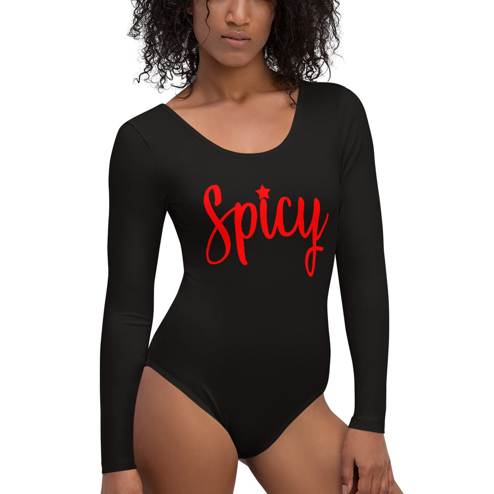 A.M. Nights (Womens Spicy Bodysuit) (Black)
