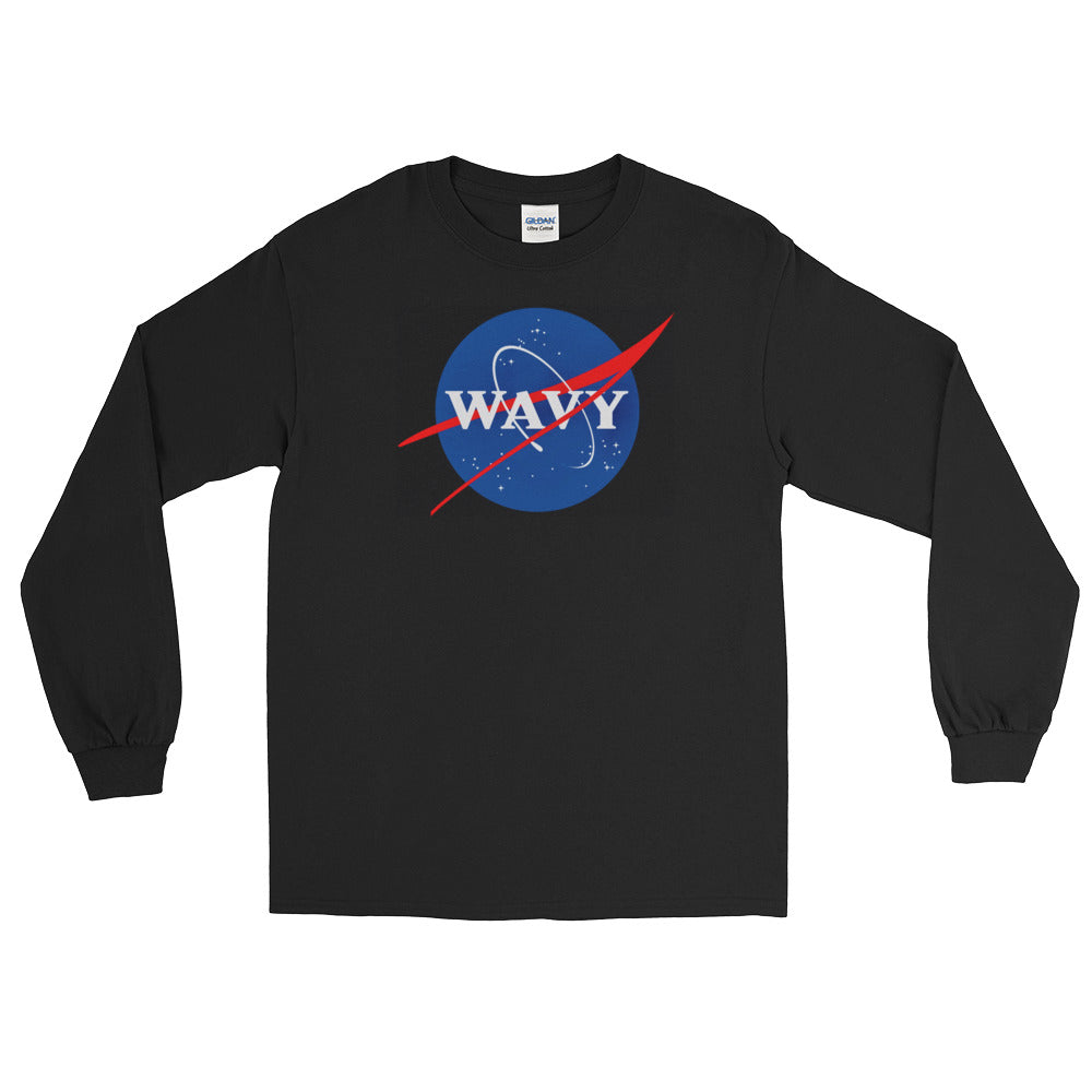 A.M. Nights (Mens Wavy Long Sleeve) (black)